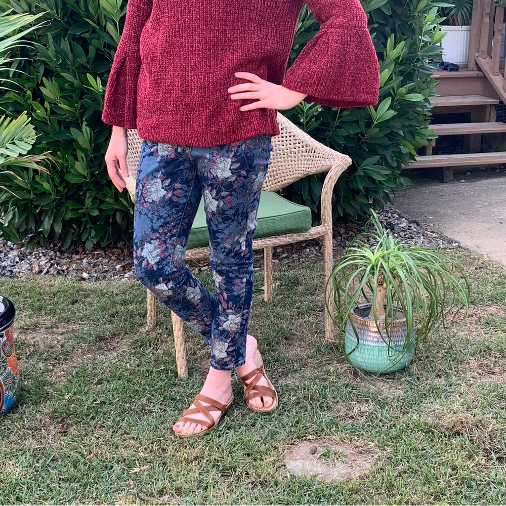 New Chaps Floral Stretch Denim Jeans - Picture 12 of 13